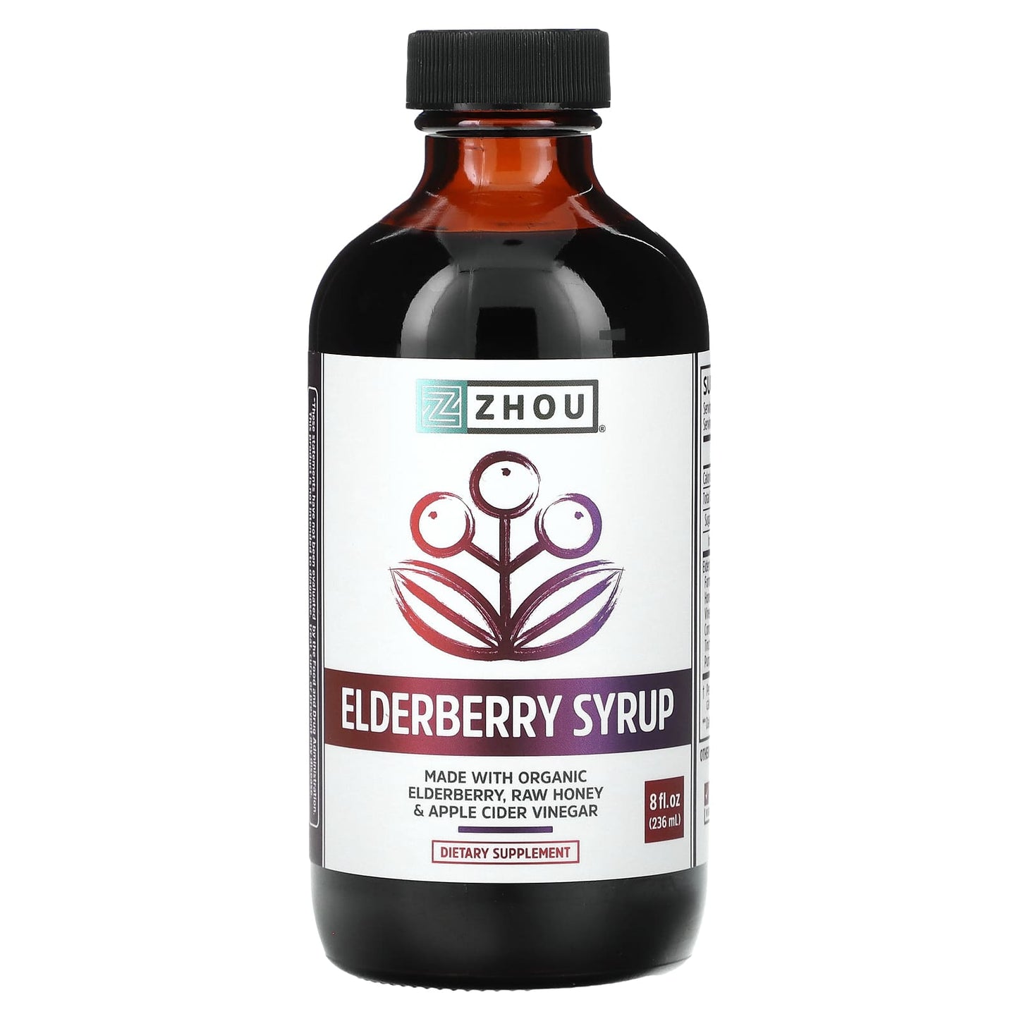 Zhou Nutrition, Elderberry Syrup, 8 fl oz (236 ml) - Image 1