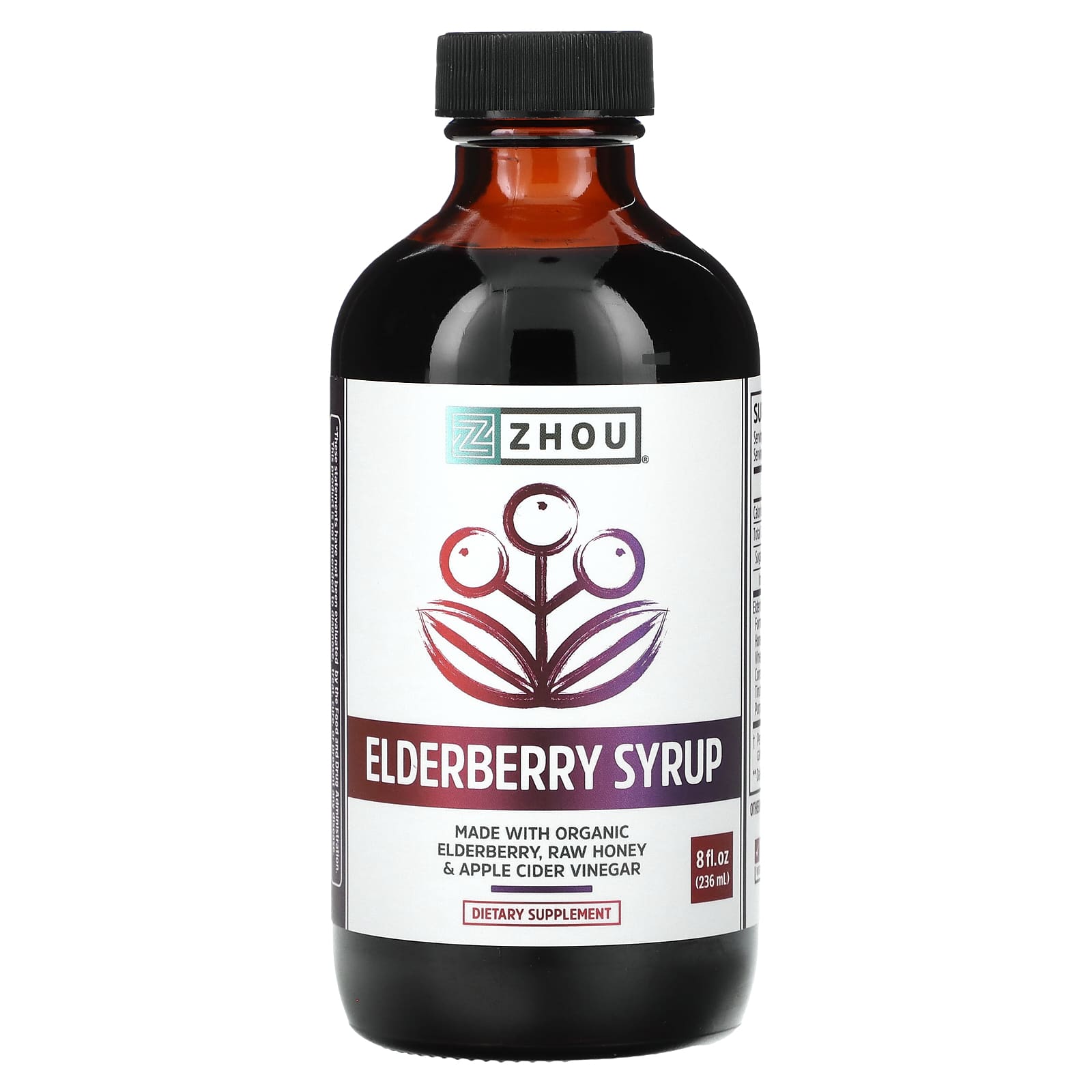 Zhou Nutrition, Elderberry Syrup, 8 fl oz (236 ml) - Image 1
