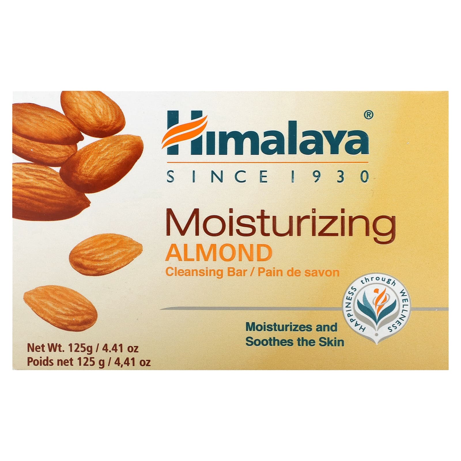 Almond Moisturizing Cleansing Bar Soap by Himalaya, 4.41 oz - Image 1