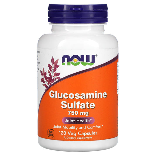 NOW Foods, Glucosamine Sulfate, 750 mg, 120 Veg Capsules - Image 1