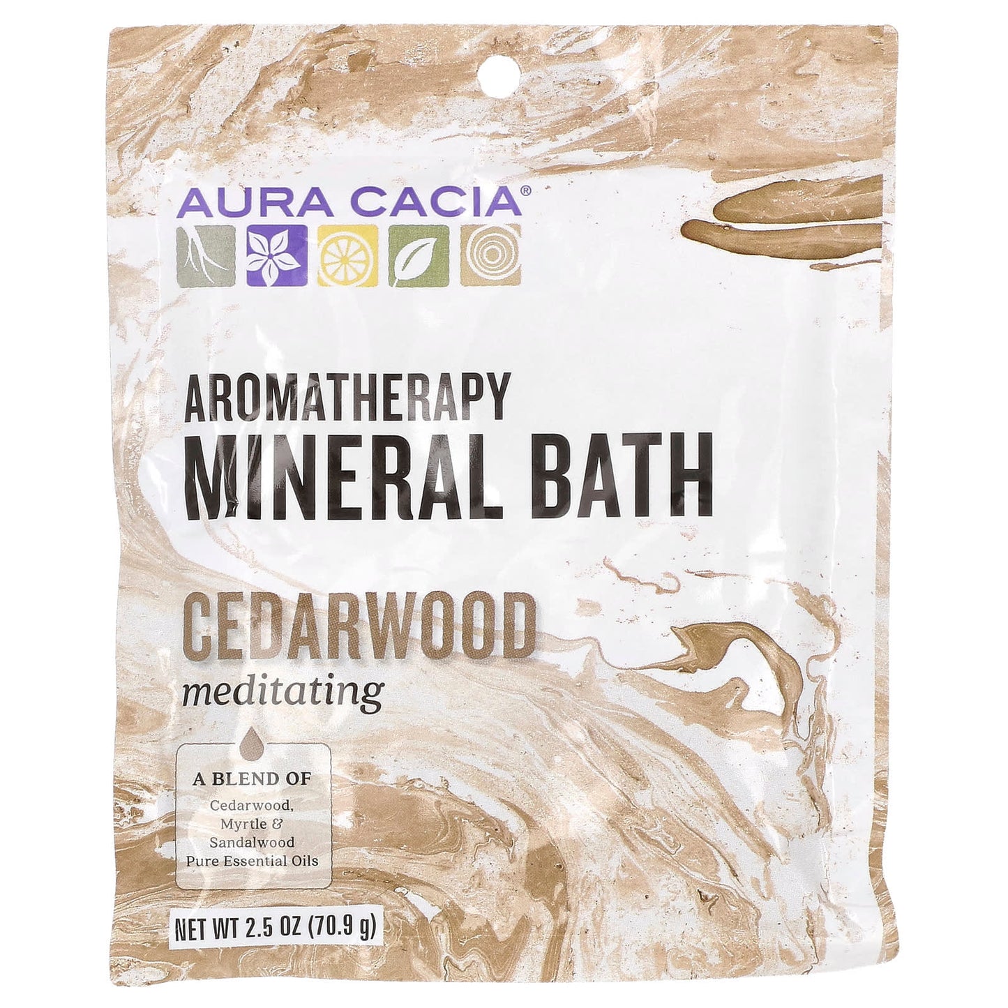 Cedarwood Aromatherapy Mineral Bath by Aura Cacia, 2.5 oz - Image 1