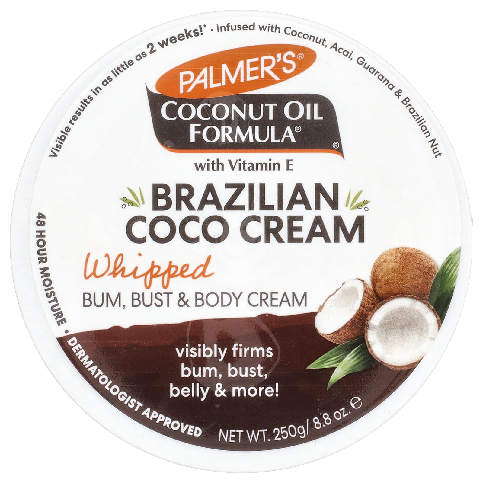 Palmer's, Coconut Oil Formula® with Vitamin E, Brazilian Coco Cream, Whipped, 8.8 oz (250 g) - Image 1