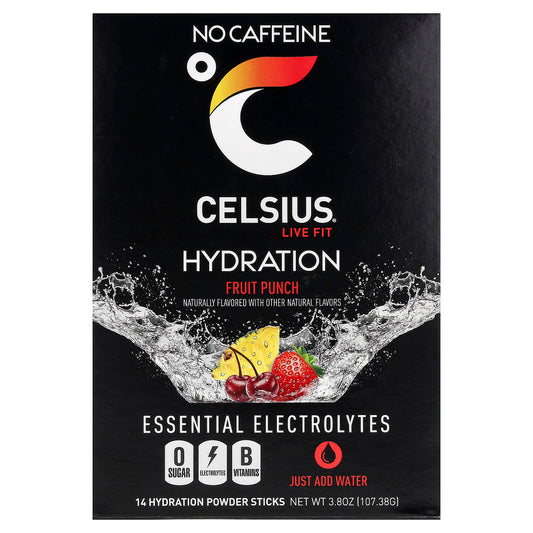 Electrolyte Hydration Powder Sticks by Celsius - Fruit Punch Flavor - Image 1
