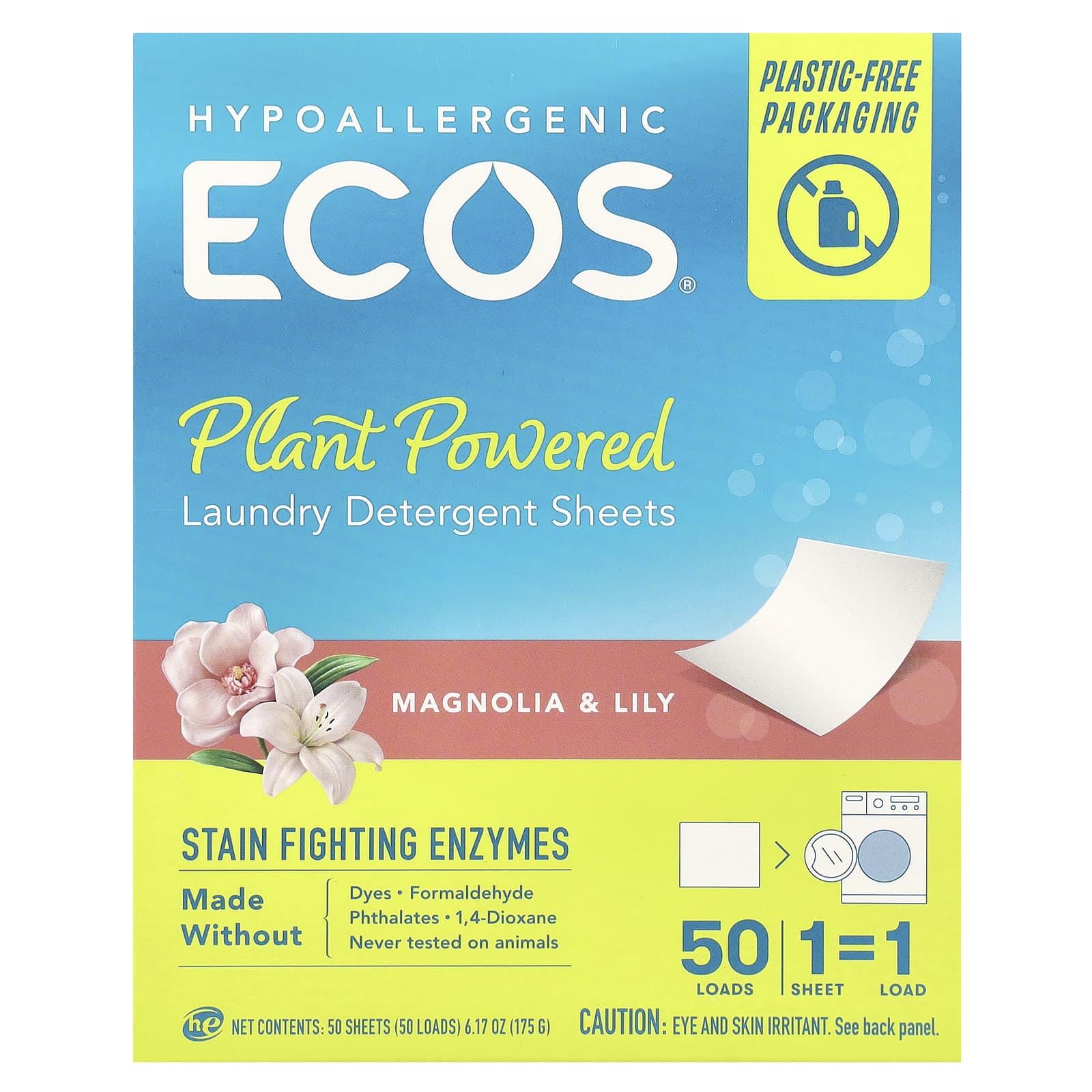 Earth Friendly ECOS Laundry Detergent Sheets - Plant Powered, Cruelty-Free - Image 1