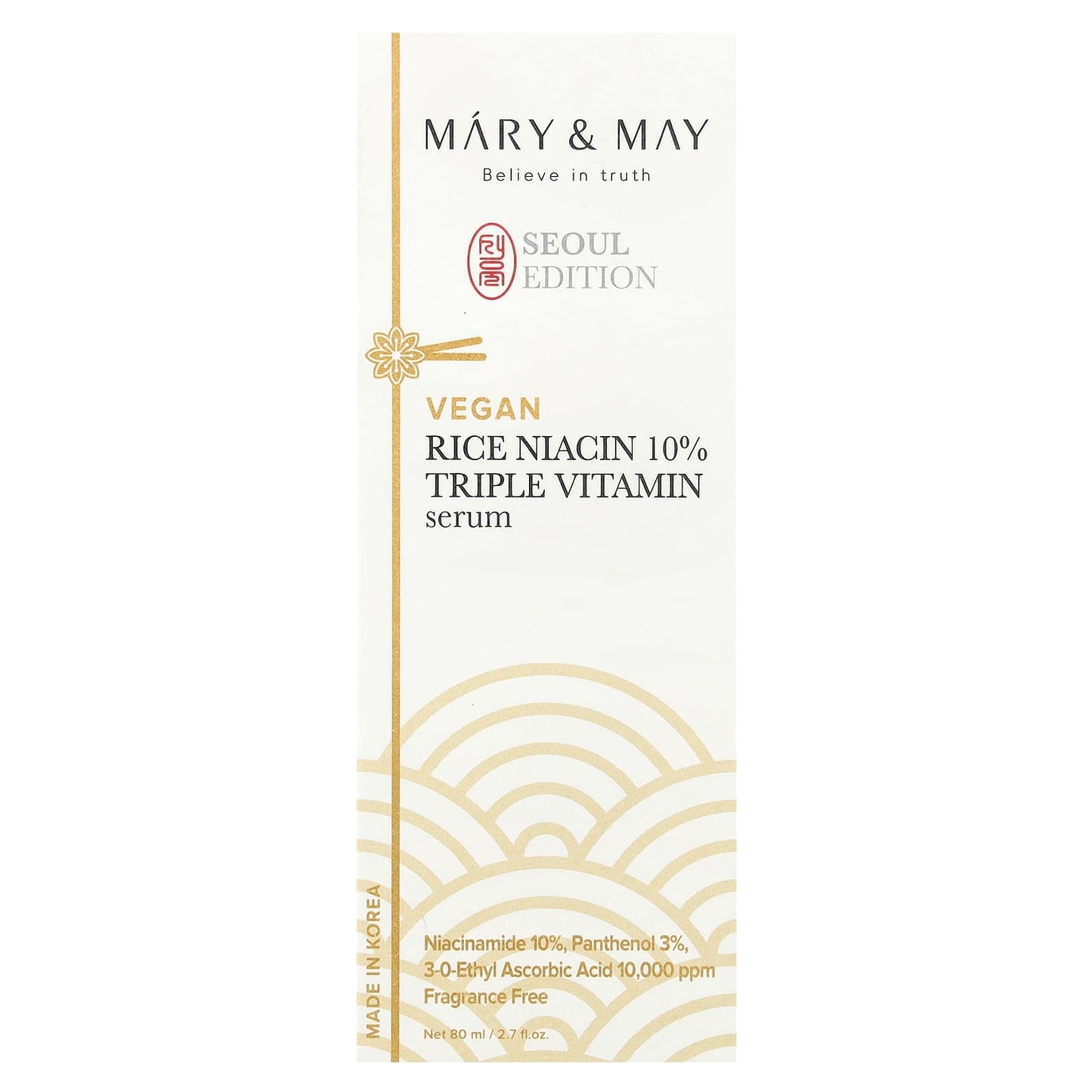 Mary & May, Seoul Edition, Rice Niacin 10% Triple Vitamin Serum, 2.7 fl oz (80 ml) - Image 2
