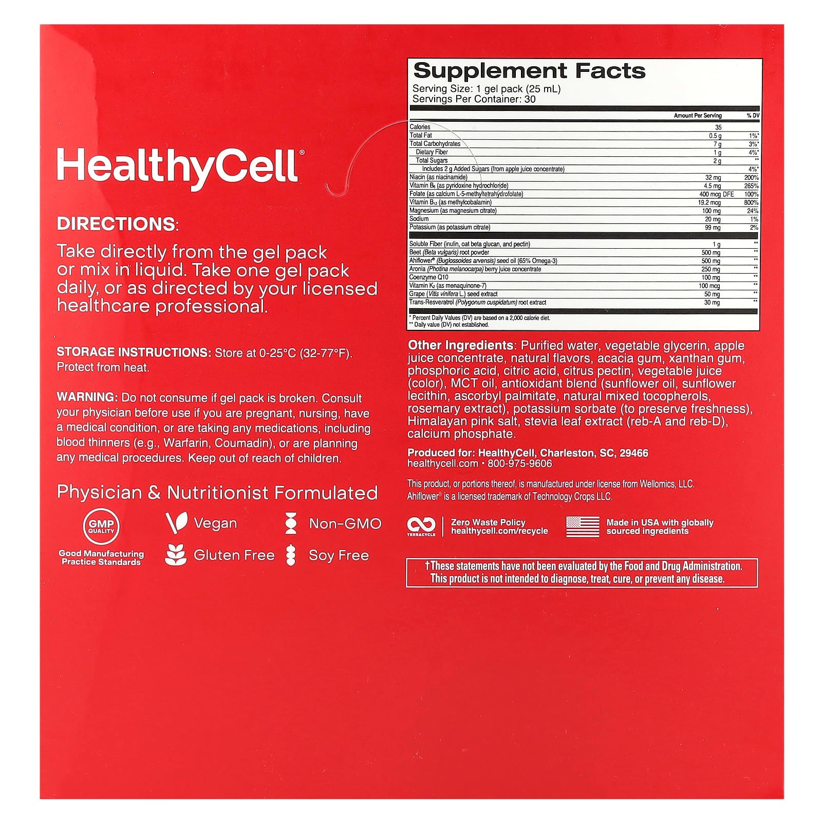 HealthyCell Strawberry Heart & Vascular Support MicroGel 30 Pack - Image 2
