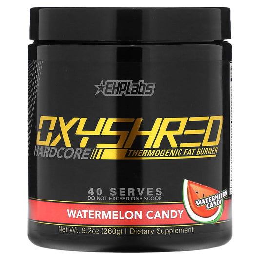 EHPlabs OxyShred Hardcore Thermogenic Fat Burner, Watermelon Candy Flavor, 260g - Image 1