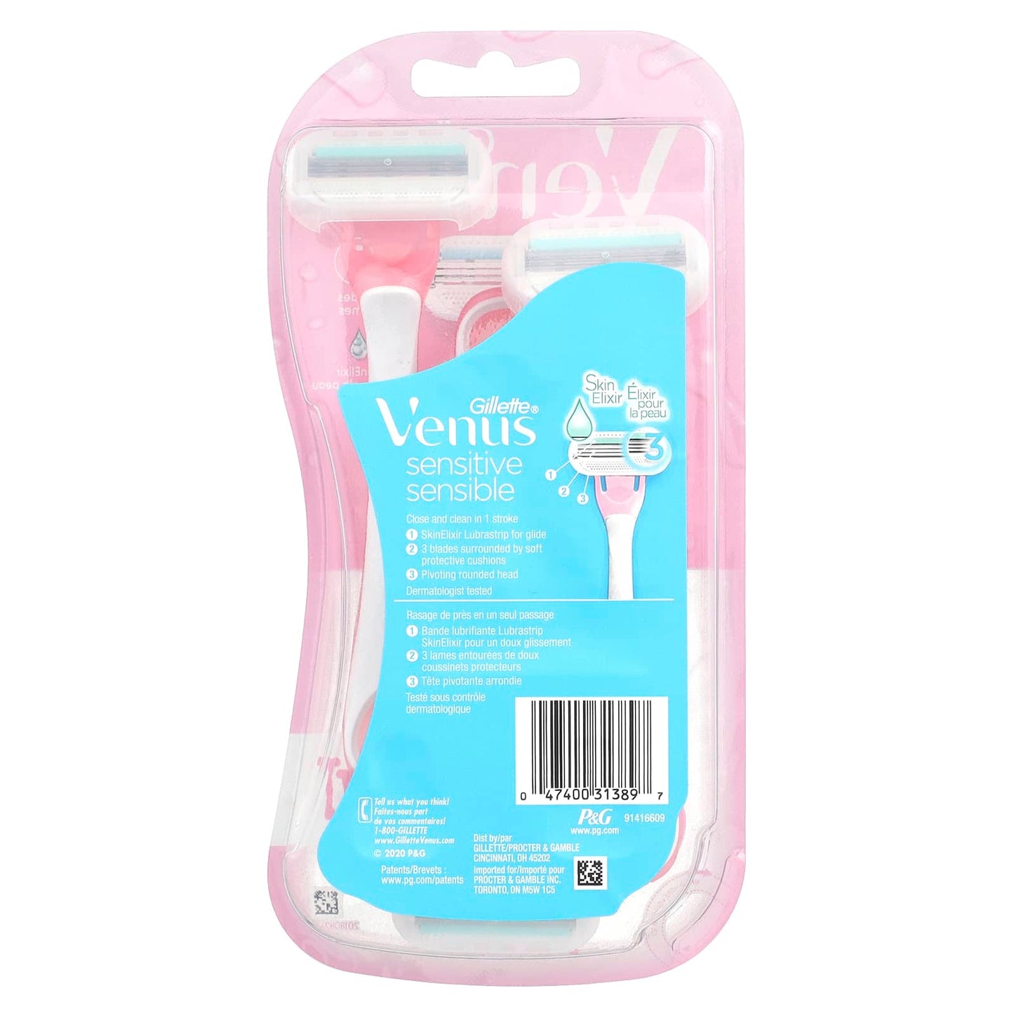 Gillette Venus Sensitive 3-Blade Disposable Razors - Close & Clean - Image 2