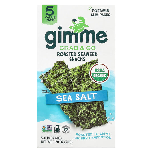 Vegan, Gluten-Free, Sea Salt Roasted Seaweed Snacks (5 Pack) - Image 1