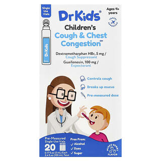Relief for Little Ones: DrKids Cough & Chest Congestion Syrup, 4+ Years, 20 Sing