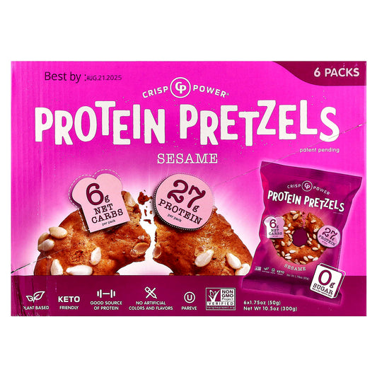 Plant-Based Protein Pretzel Snacks by Crisp Power - Keto Friendly & High in Fiber - Image 1