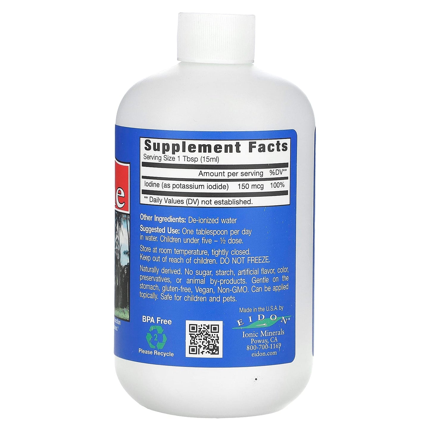 Eidon Ionic Minerals, Pure Iodine Liquid Supplement, 18 oz (533 ml) - Image 2