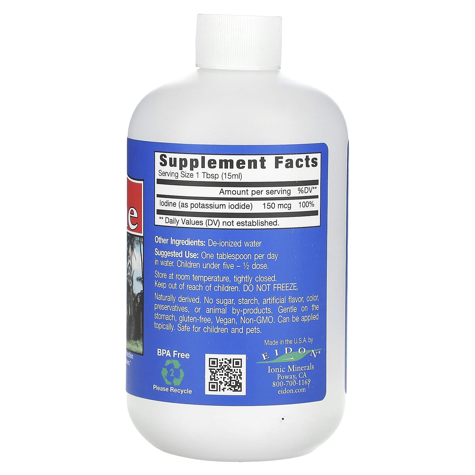 Eidon Ionic Minerals, Pure Iodine Liquid Supplement, 18 oz (533 ml) - Image 2