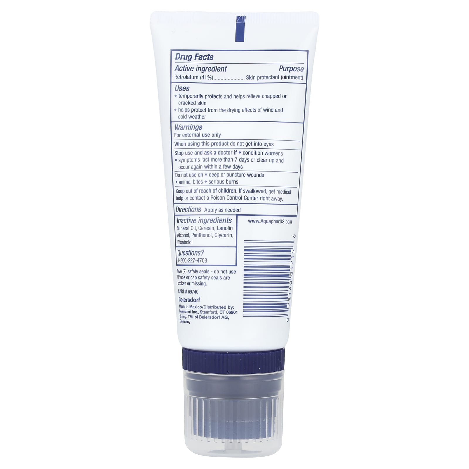 Aquaphor Advanced Therapy Healing Ointment for Dry, Cracked Skin, 3 oz - Image 2