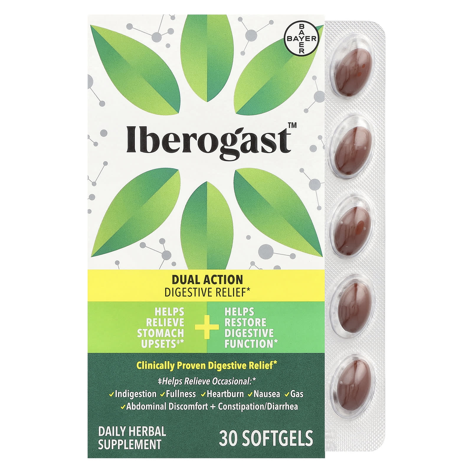 Iberogast Digestive Relief Supplement 30 Softgels - Image 1