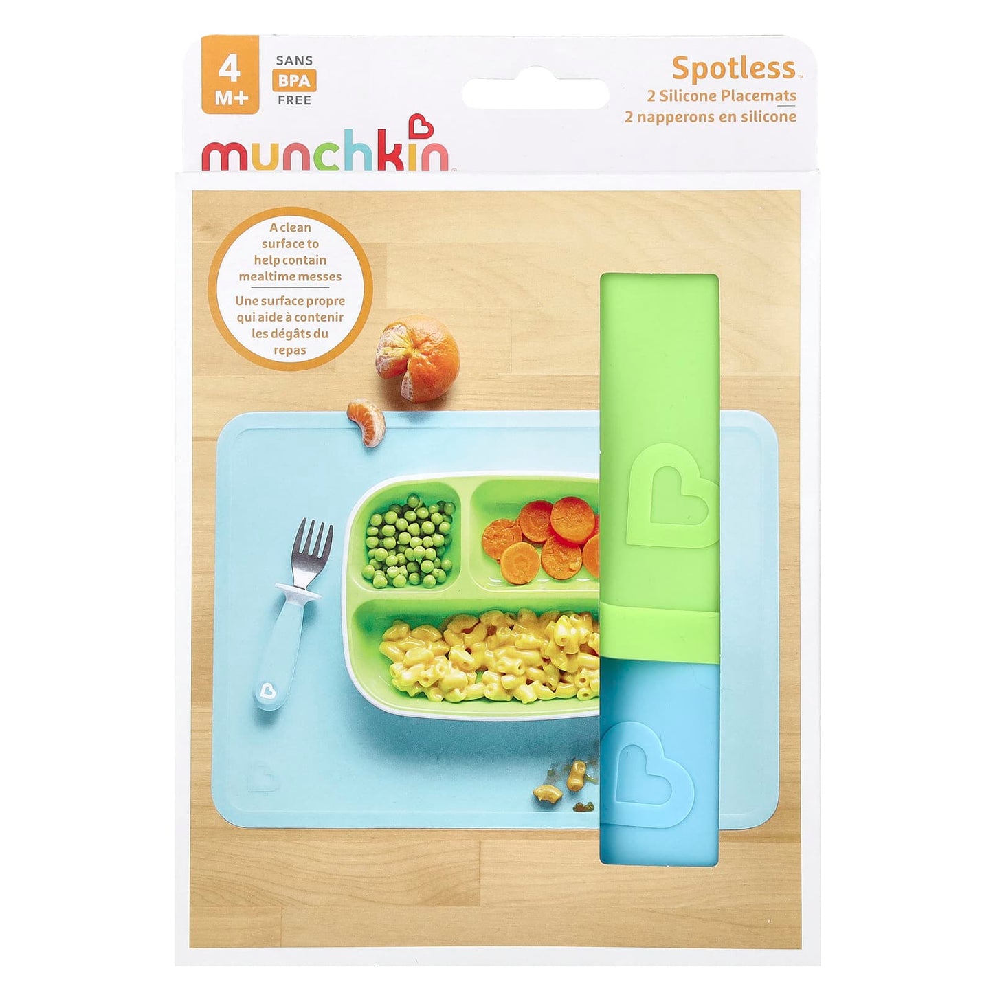 Munchkin, Spotless™, Silicone Placemats, 4 Months+, 2 Count - Image 1