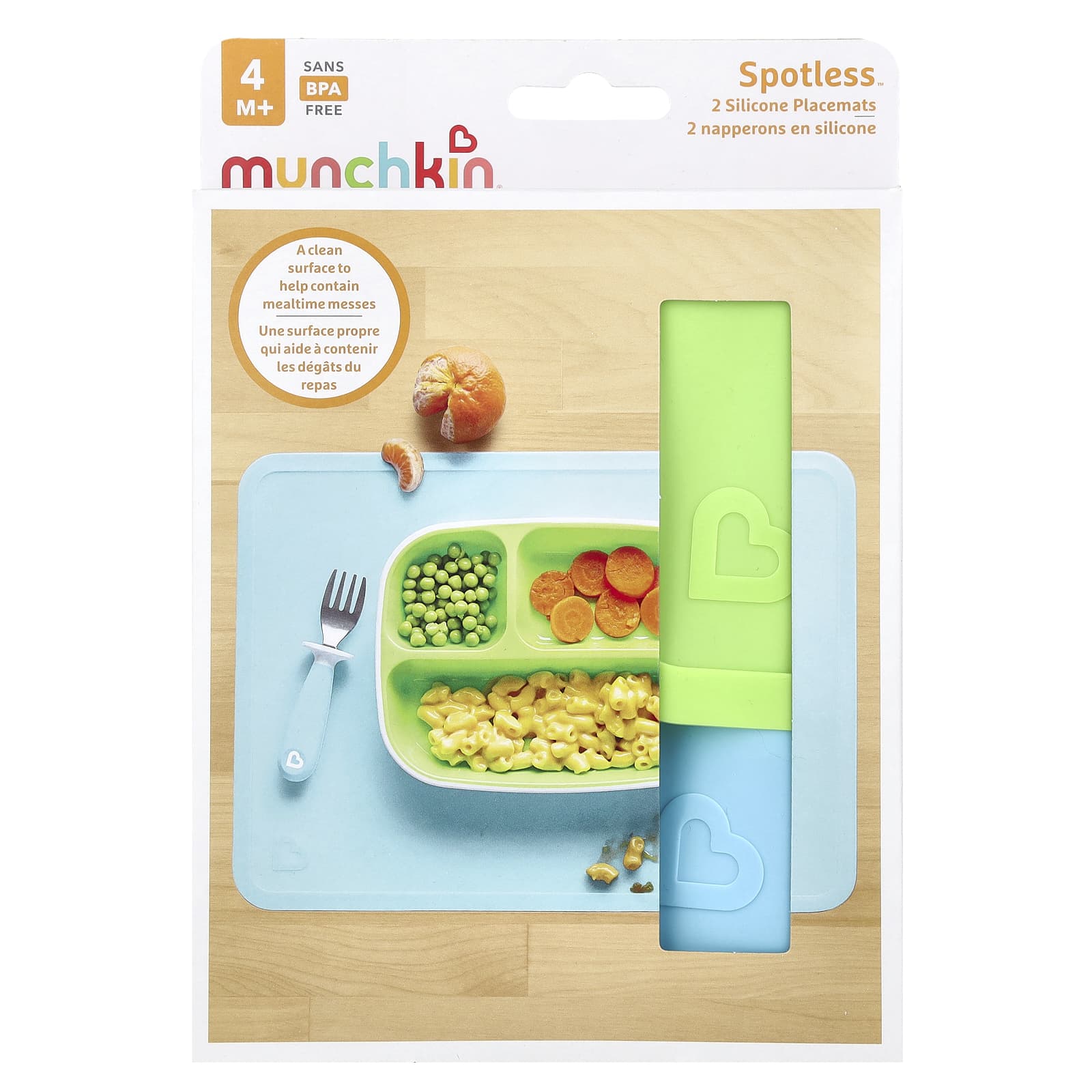 Munchkin, Spotless™, Silicone Placemats, 4 Months+, 2 Count - Image 1