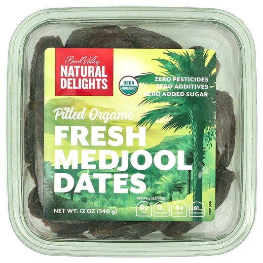 Natural Delights, Pitted Organic Fresh Medjool Dates, 12 oz (340 g) - Image 1