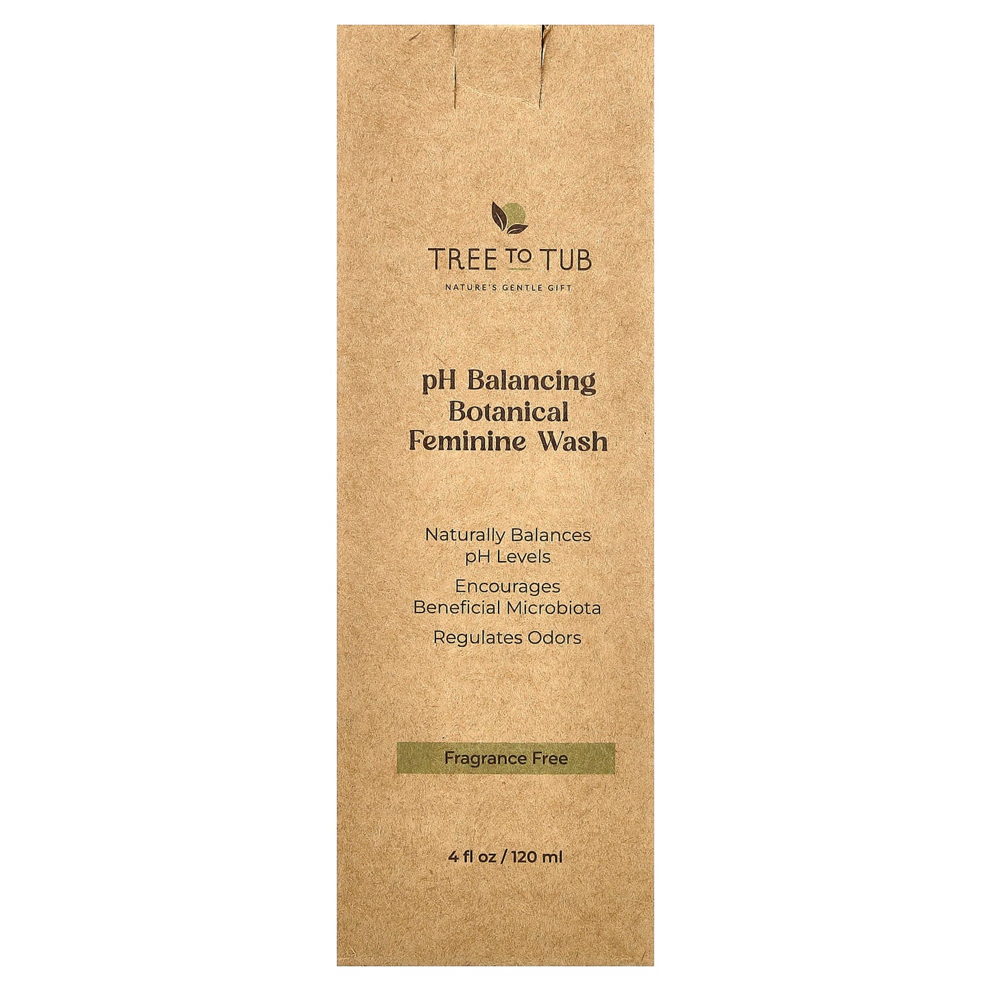 Tree To Tub, pH Balancing Botanical Feminine Wash, Fragrance Free , 4 fl oz (120 ml) - Image 2