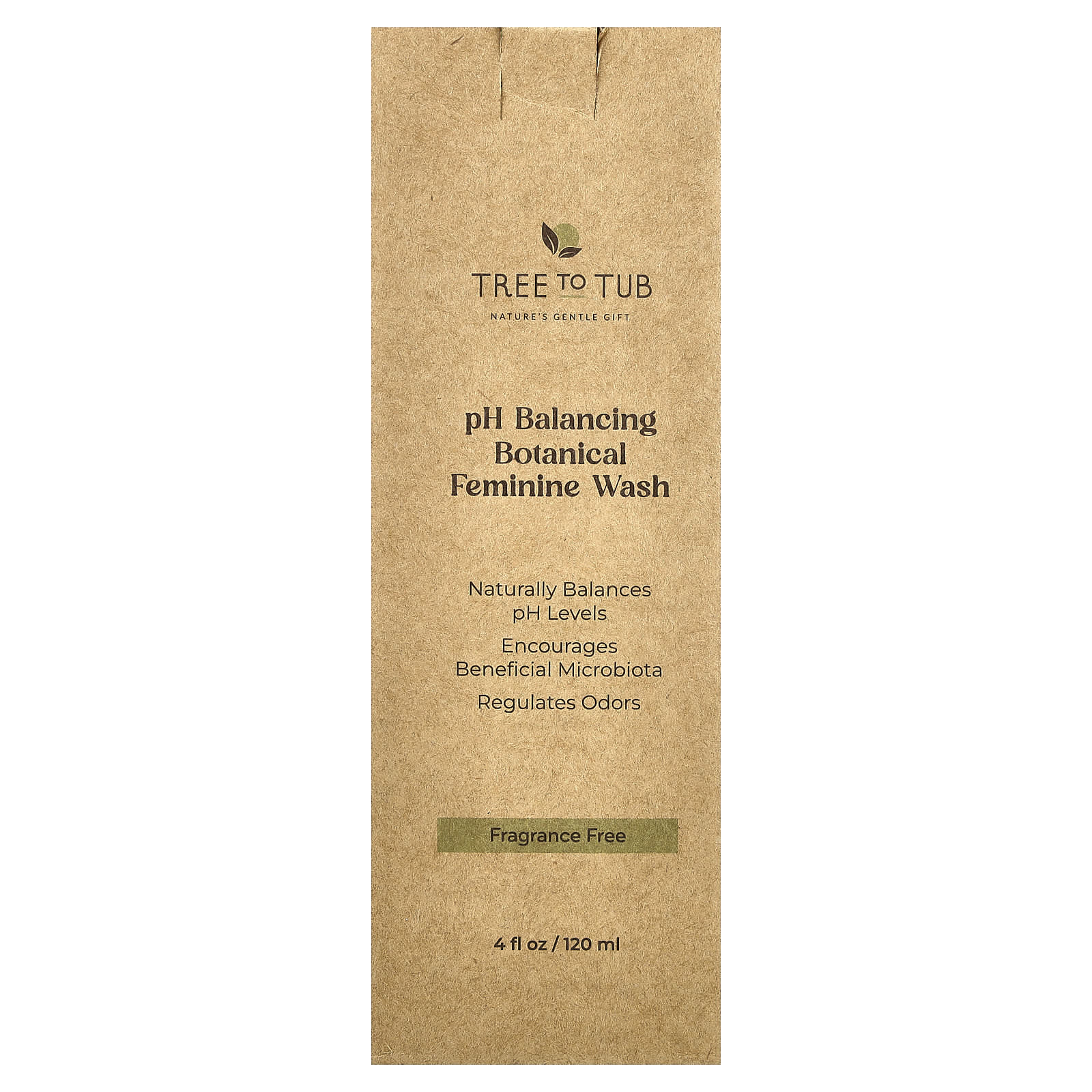 Tree To Tub, pH Balancing Botanical Feminine Wash, Fragrance Free , 4 fl oz (120 ml) - Image 2