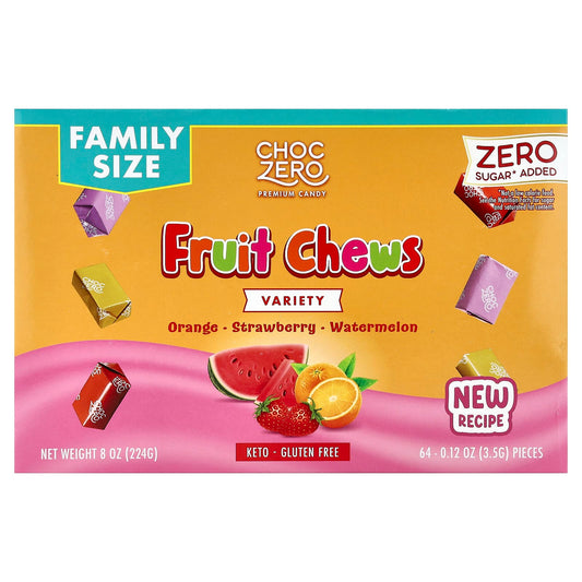ChocZero Sugar-Free Fruit Chews, 64 Pieces, 3 Delicious Flavors - Image 1