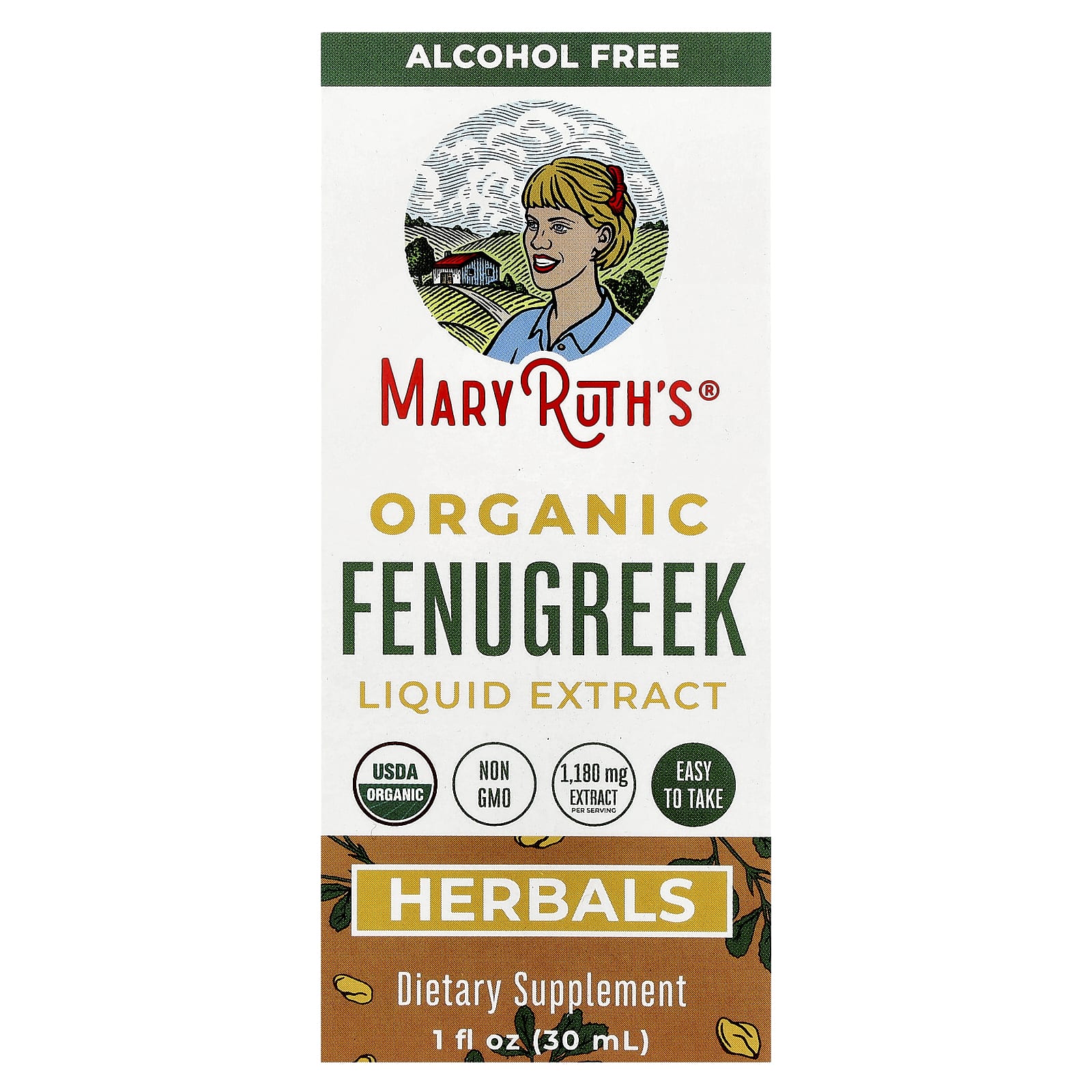 MaryRuth's, Organic Fenugreek Liquid Extract, 1 fl oz (30 ml) - Image 1