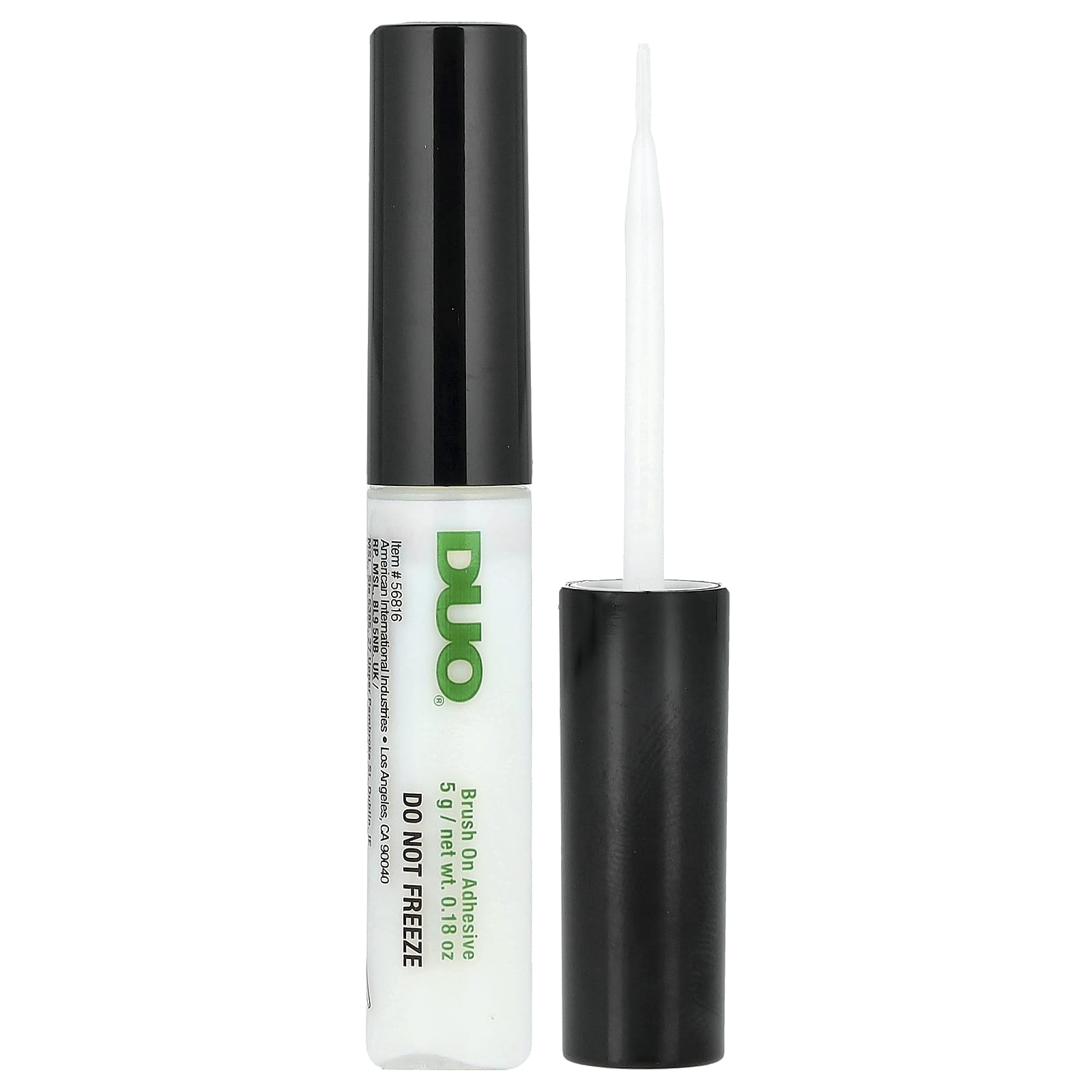 DUO Brush-On Adhesive Striplash, White/Clear, 0.18 oz (5g) - Long-Lasting Lash Hold - Image 1