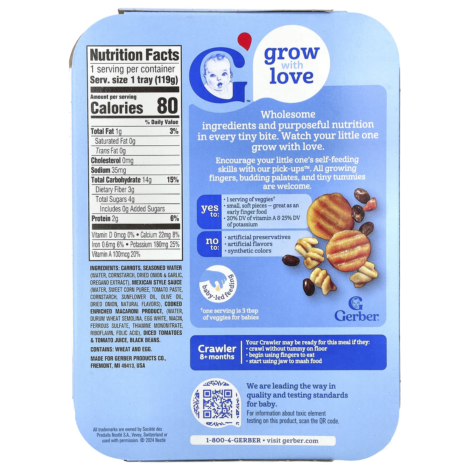 Gerber Pick-Ups Mild Mexican-Style Pasta for Babies 8+ Months - Image 2
