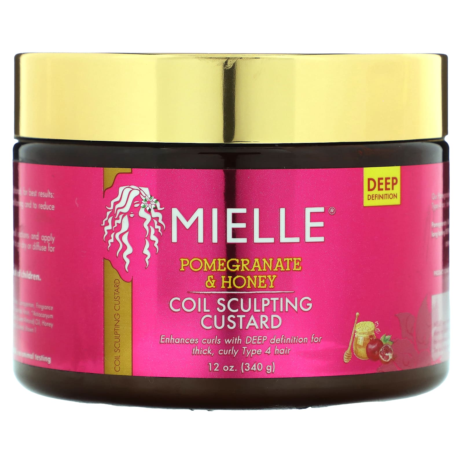 Mielle, Coil Sculpting Custard, Pomegranate & Honey, 12 oz (340 g) - Image 1