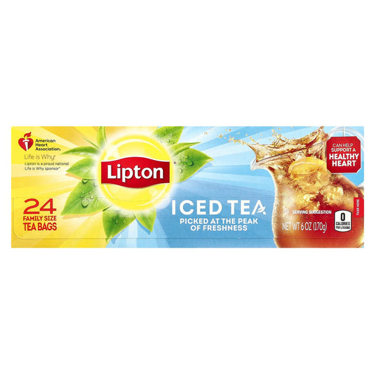 Lipton, Iced Black Tea, 24 Family Size Tea Bags, 6 oz (170 g) - Image 1