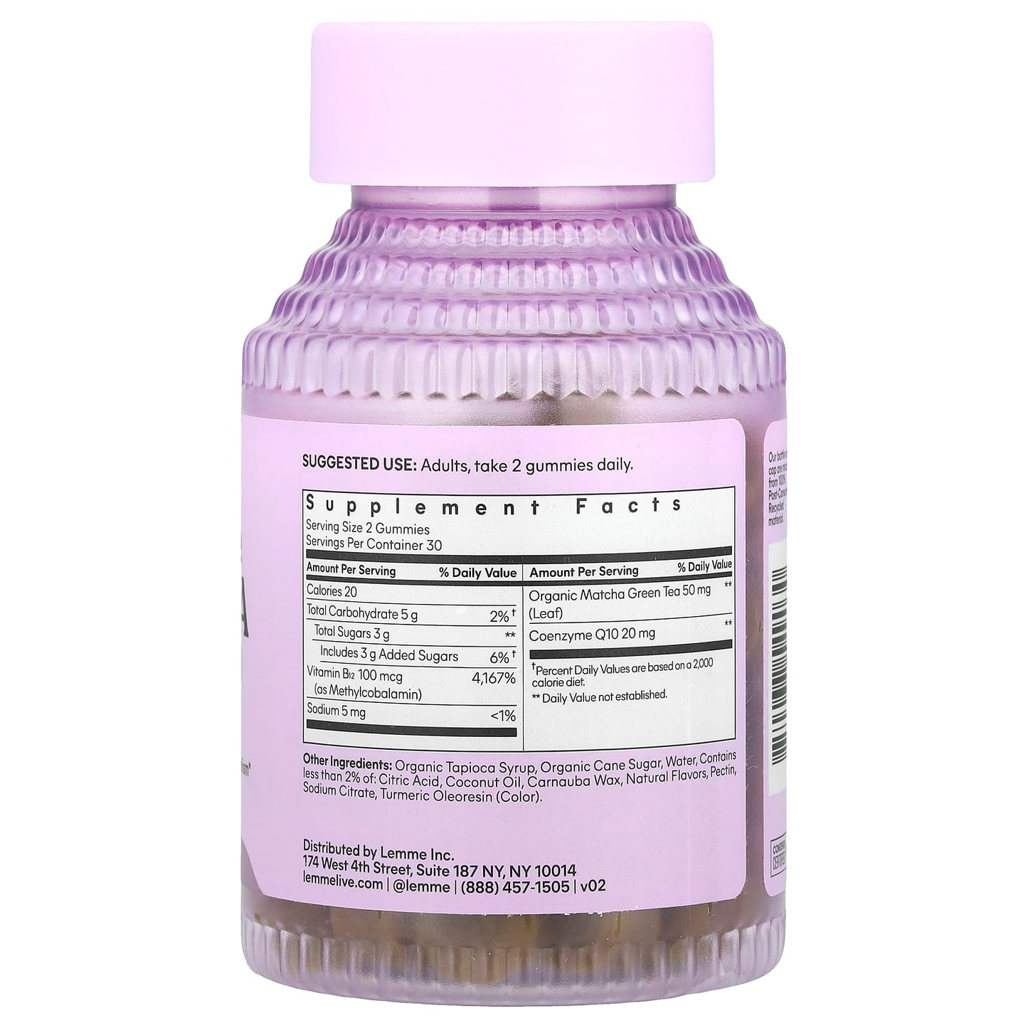 Lemme, Energy B12 & CoQ10 Gummies, Matcha, 60 Gummies - Image 2