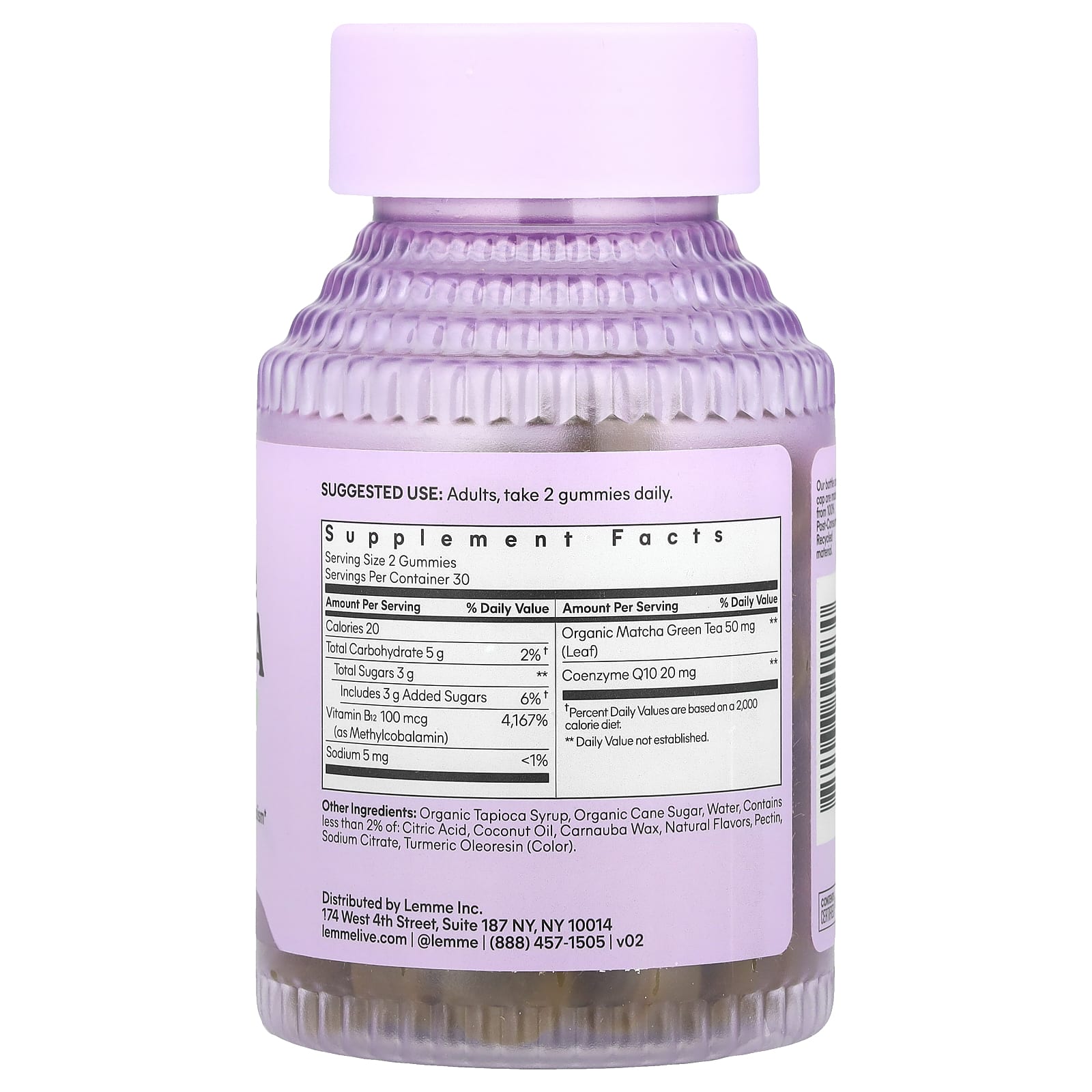 Lemme, Energy B12 & CoQ10 Gummies, Matcha, 60 Gummies - Image 2
