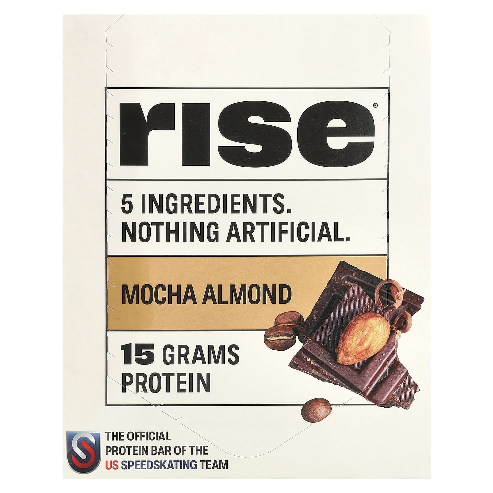 Rise Bar, Protein Bar, Mocha Almond , 12 Bars, 2.1 oz (60 g) Each - Image 1