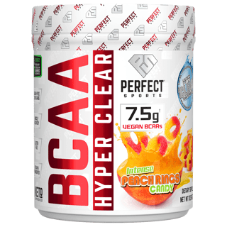 Perfect Sports BCAA Hyper Clear Intense Peach Rings 10.9 oz - Vegan & Fermented 