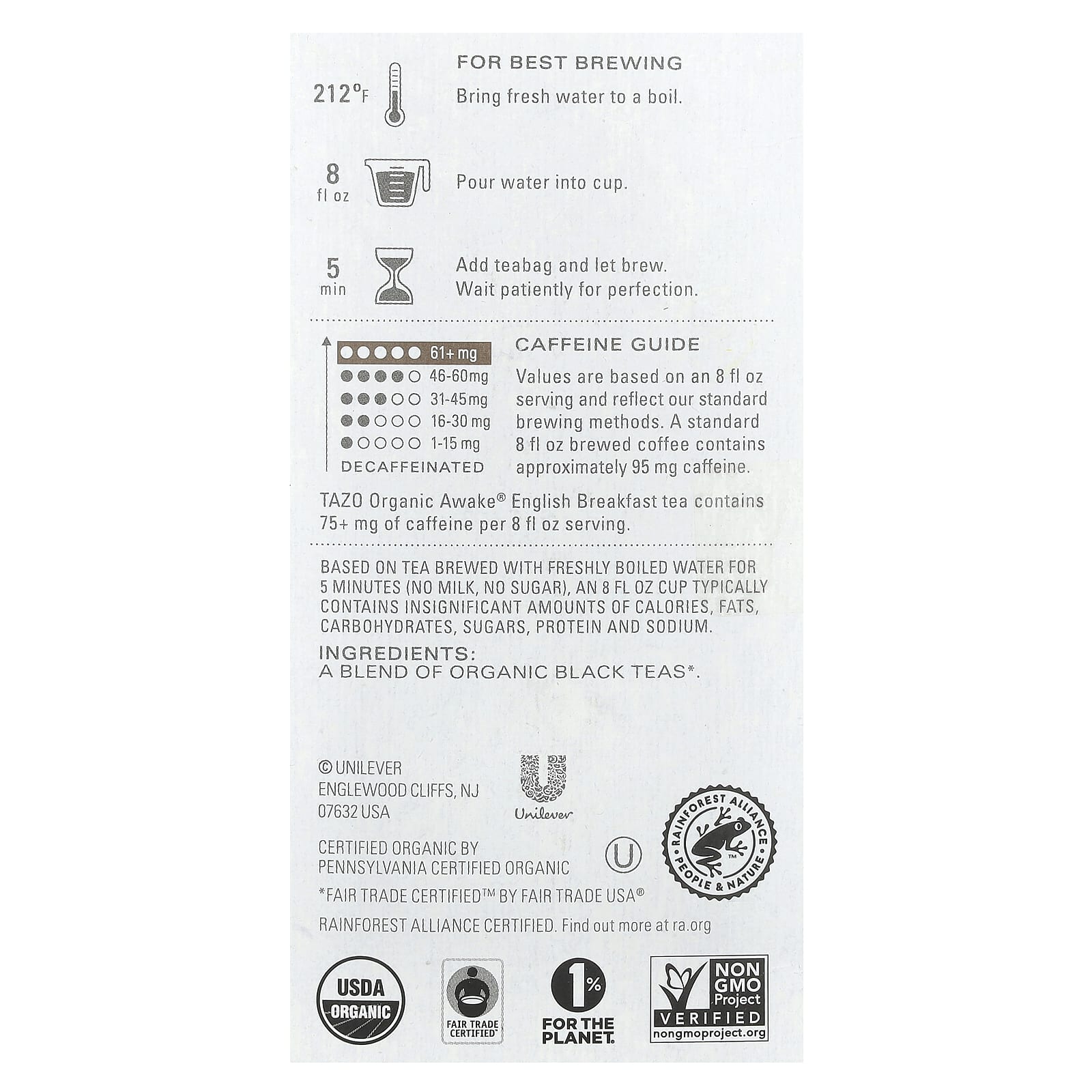 TAZO, Regenerative, Black Tea, Organic Awake, English Breakfast, 16 Tea Bags, 1.4 oz (40 g) - Image 2