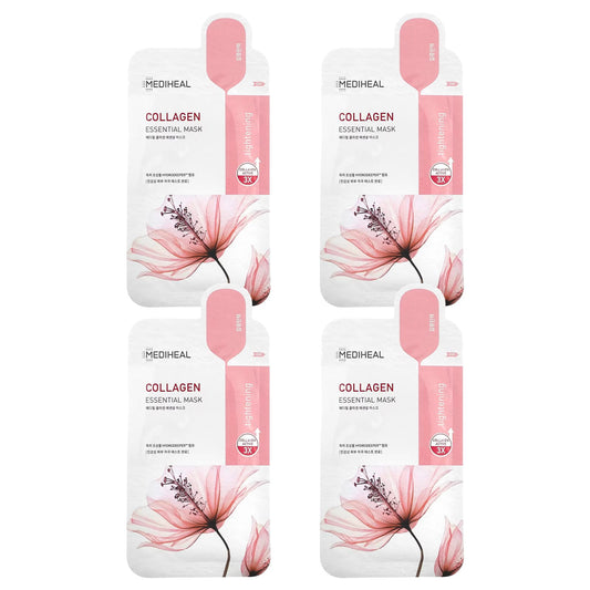 MEDIHEAL, Collagen, Essential Beauty Mask, 4 Sheets, 0.81 fl oz (24 ml) - Image 1
