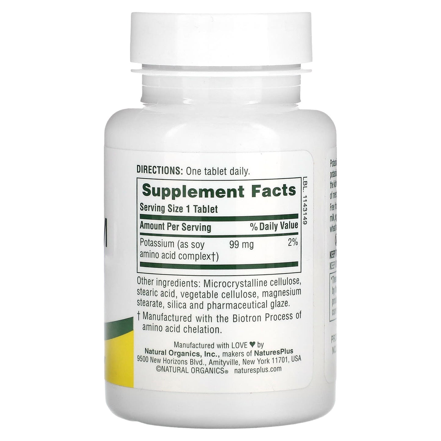 NaturesPlus, Potassium, 99 mg, 90 Tablets - Image 2