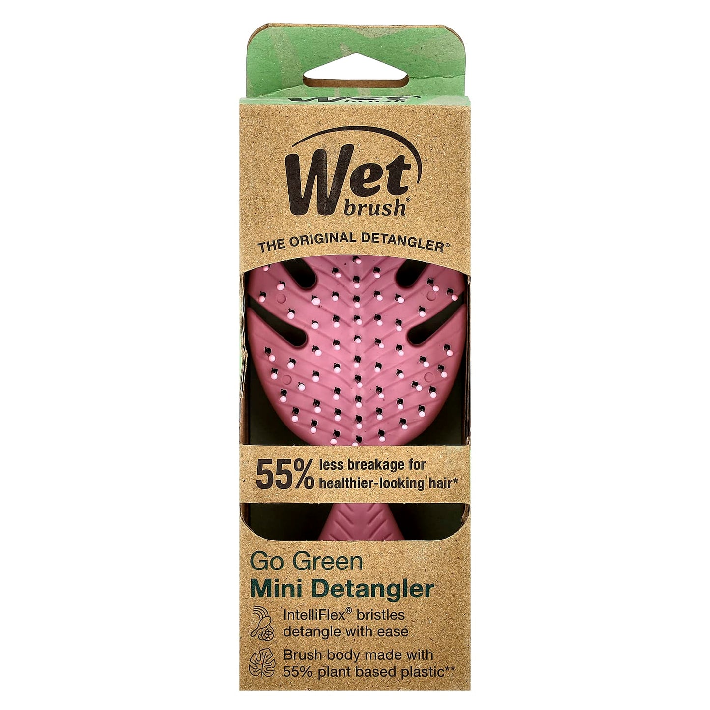 Wet Brush, Go Green Mini Detangler, Pink, 1 Brush - Image 2
