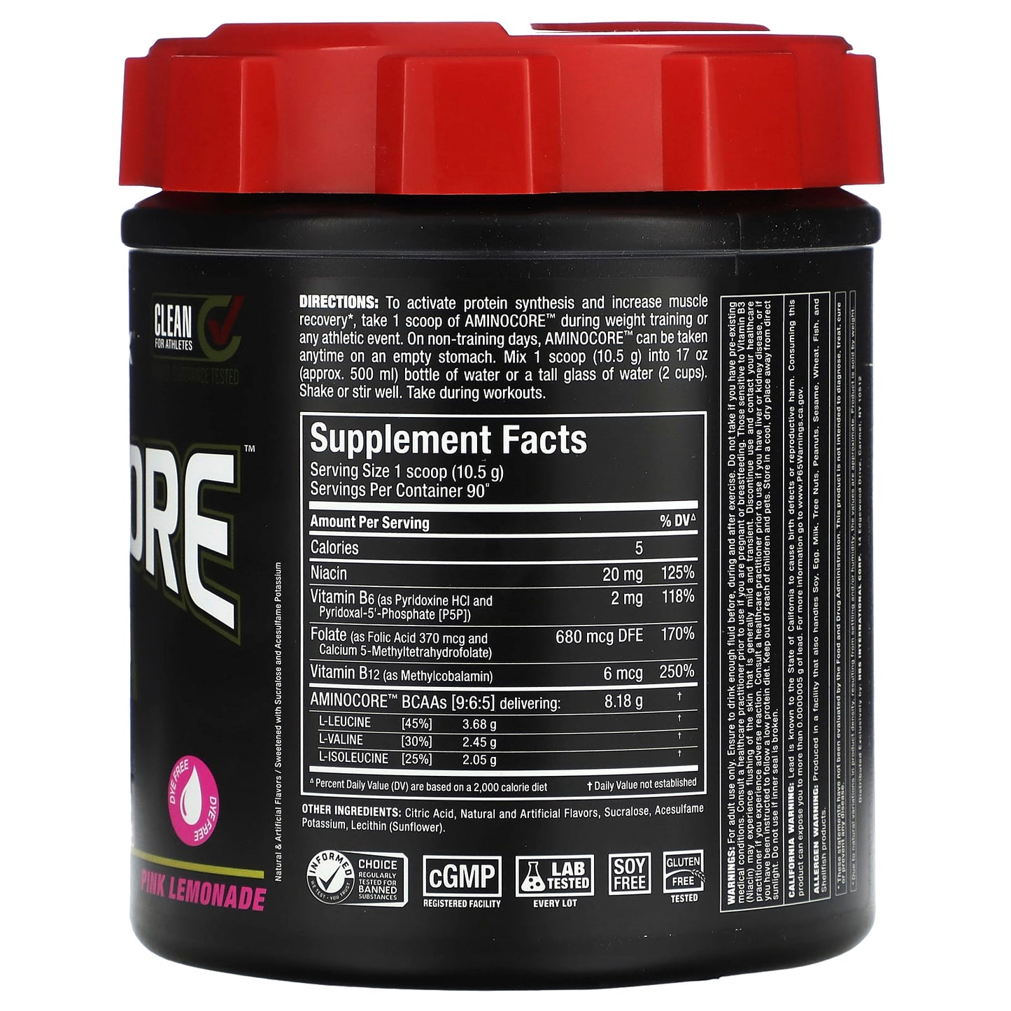 ALLMAX Aminocore BCAA Supplement, 9:6:5 Ratio, Unflavored, 2.1 lbs - Image 2