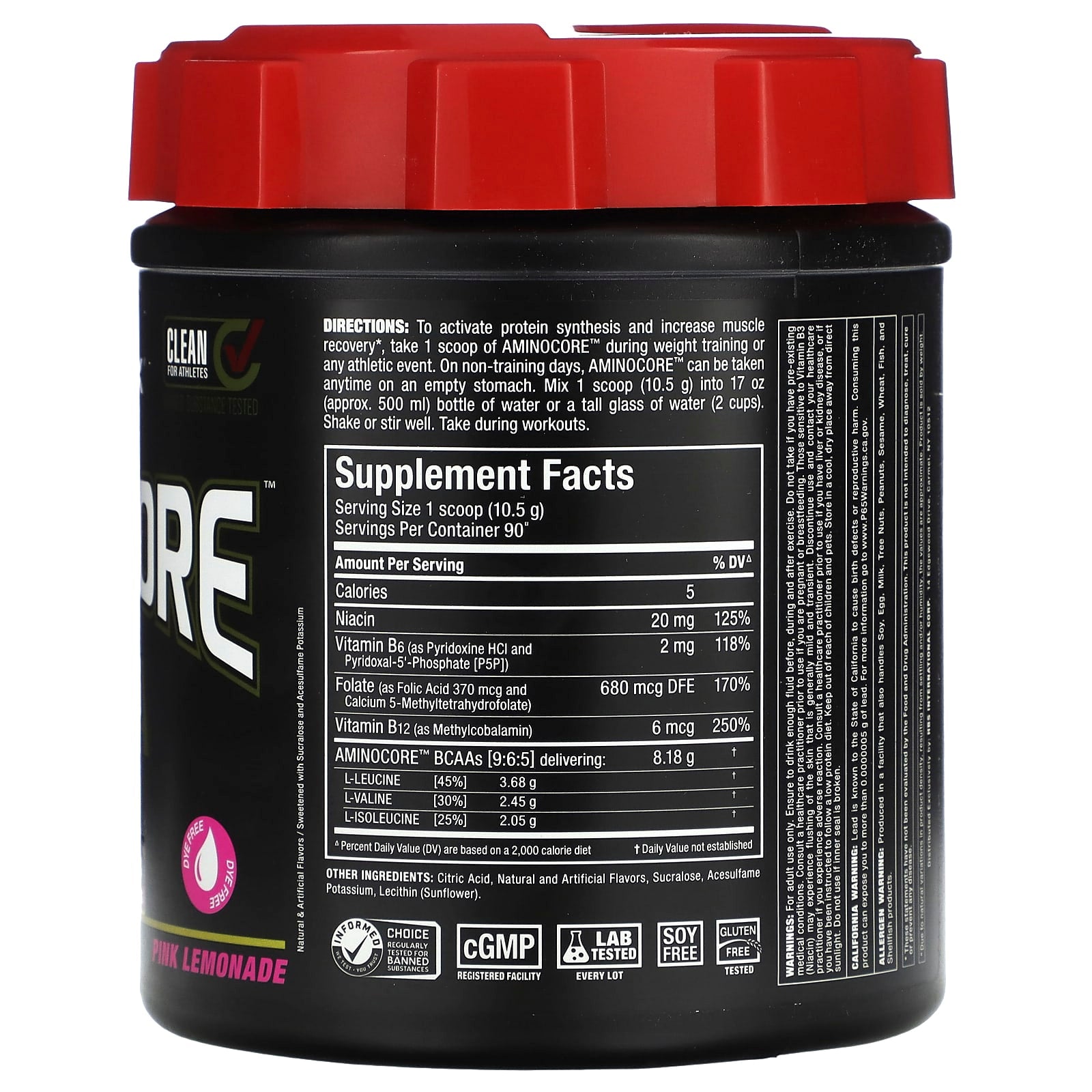 ALLMAX Aminocore BCAA Supplement, 9:6:5 Ratio, Unflavored, 2.1 lbs - Image 2