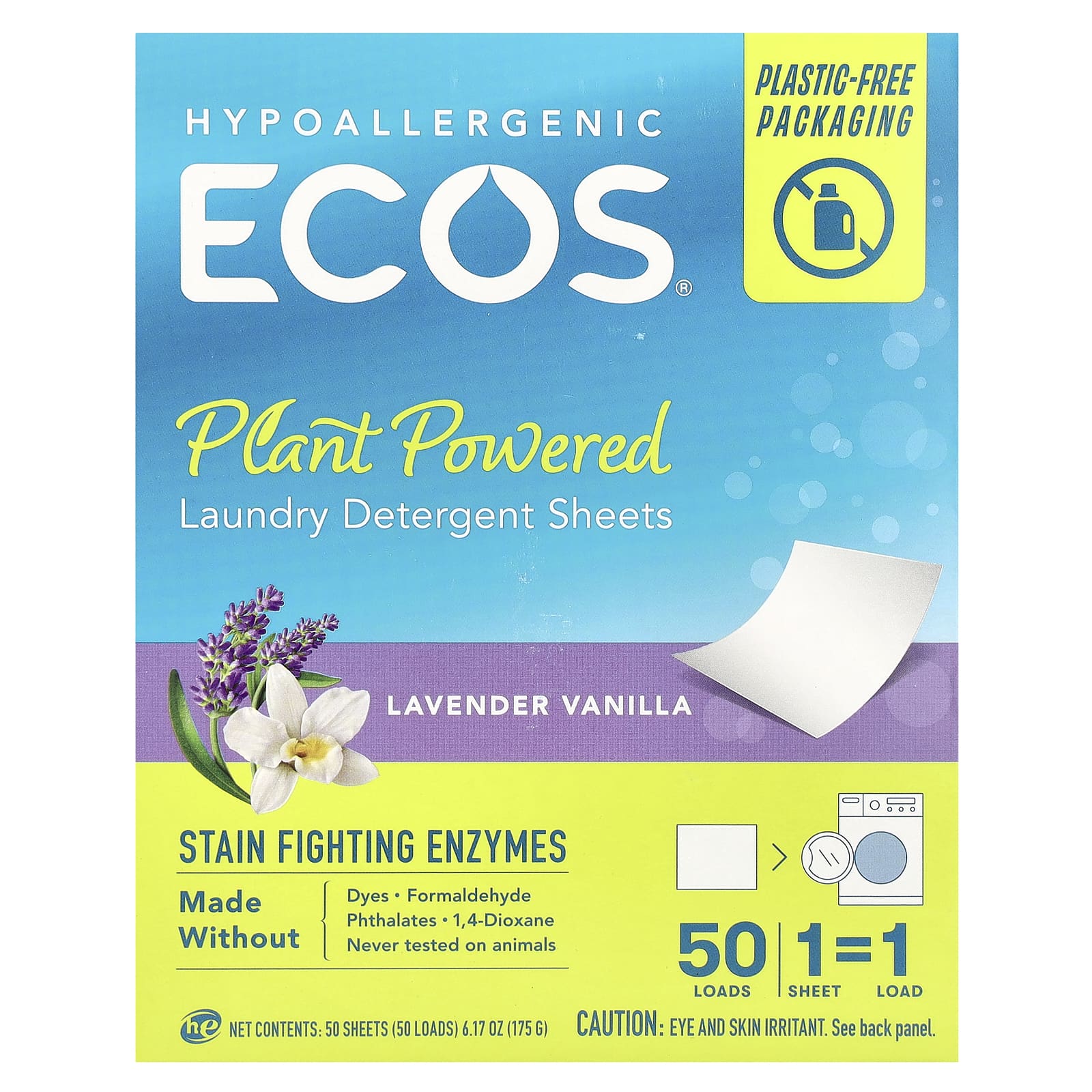 Eco-Friendly Lavender Vanilla Laundry Detergent Sheets by Earth Friendly Products - Image 1