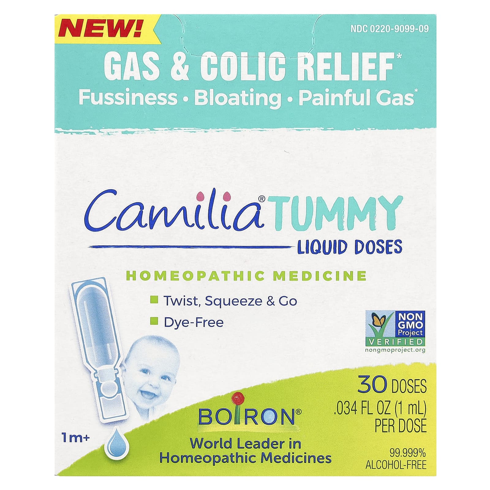 Relieve Gas and Colic Symptoms with Boiron Camilia Tummy Liquid Doses - Image 1