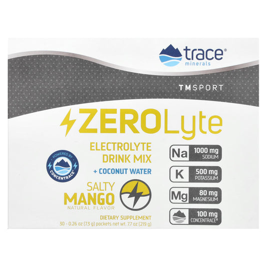 Trace, TM Sport, ZEROLyte, Electrolyte Drink Mix, Salty Mango, 30 Packets, 0.26 oz (7.3 g) Each - Image 1