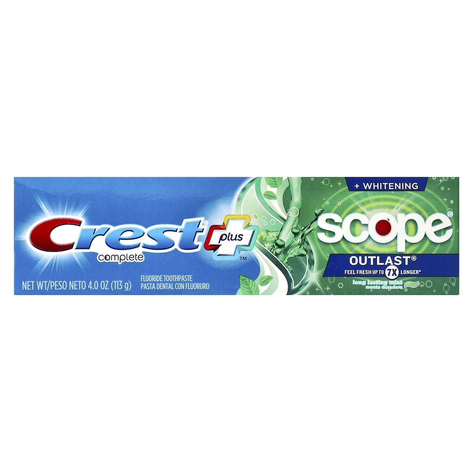 Crest Plus Complete Outlast Whitening Toothpaste, Mint, 4 oz - Image 2