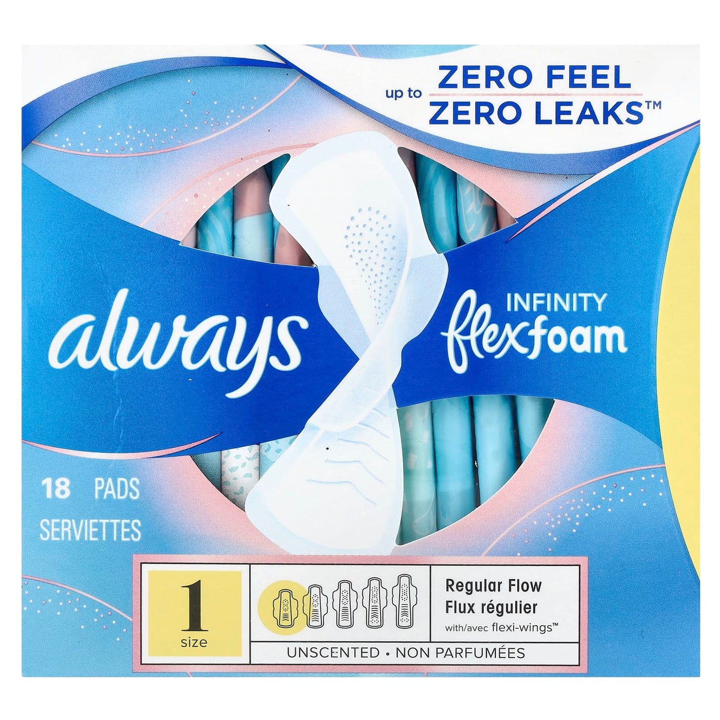 Always Infinity Flex Foam Pads with Wings, Unscented, Size 1 - Image 1