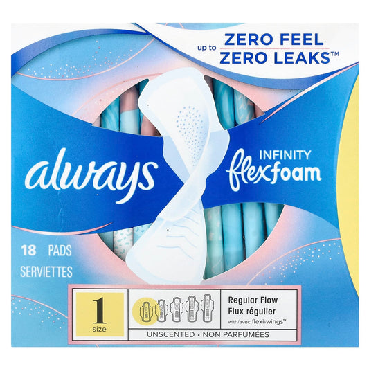 Always Infinity Flex Foam Pads with Wings, Unscented, Size 1 - Image 1
