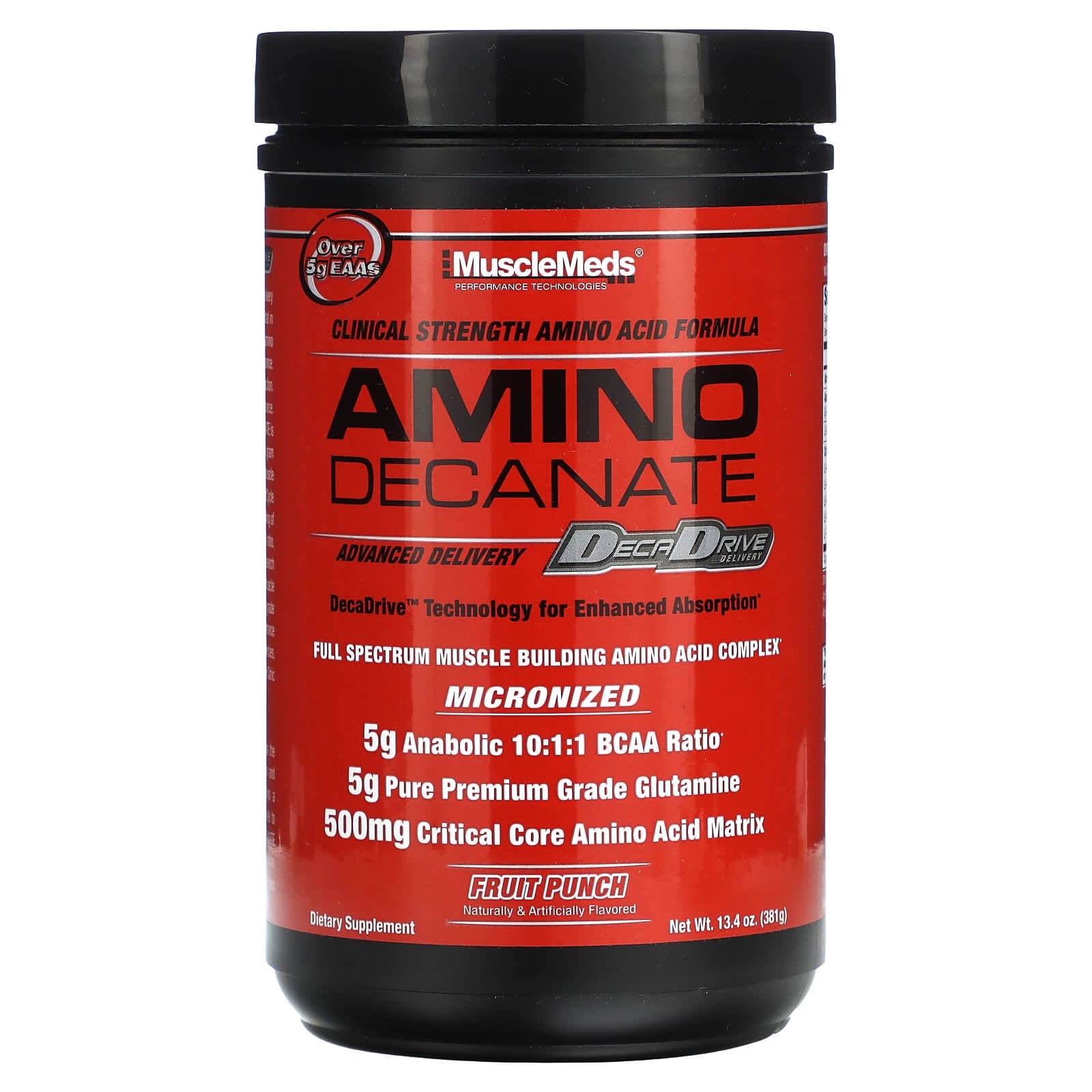 MuscleMeds, Amino Decanate, Fruit Punch, 13.4 oz (381 g) - Image 1