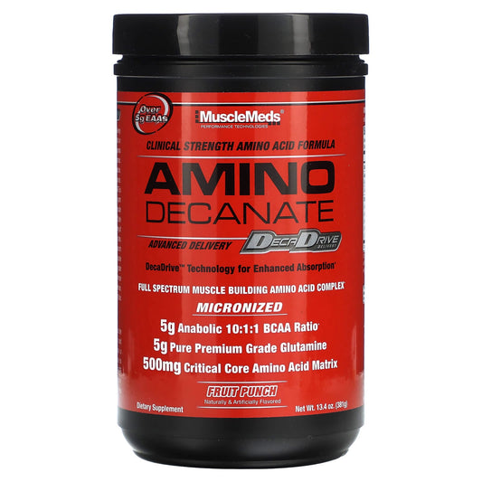 MuscleMeds, Amino Decanate, Fruit Punch, 13.4 oz (381 g) - Image 1