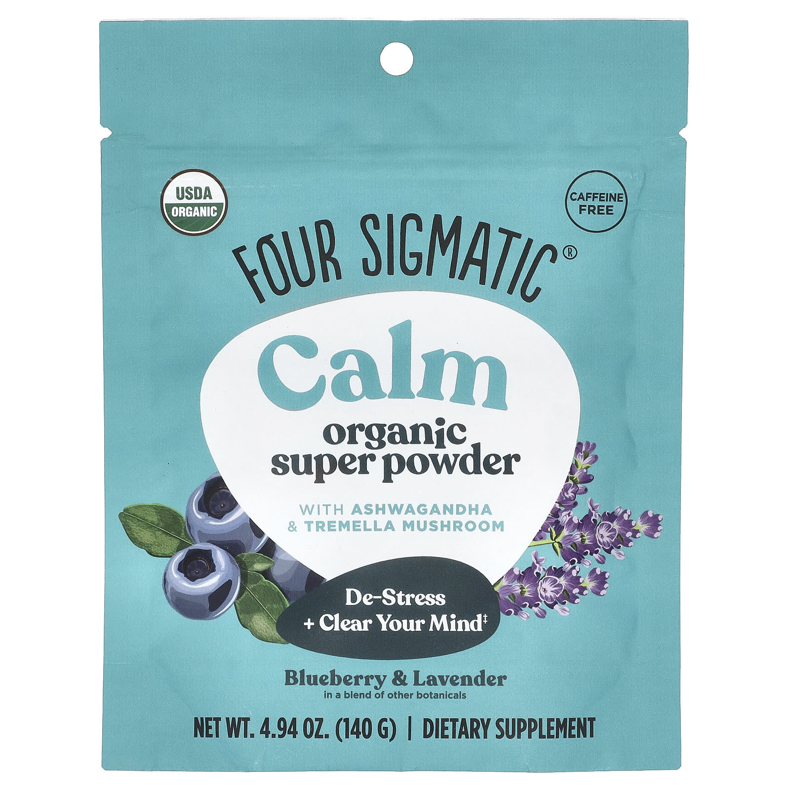 Calm Organic Super Powder by Four Sigmatic - Reduce Stress & Boost Mindfulness - Image 1