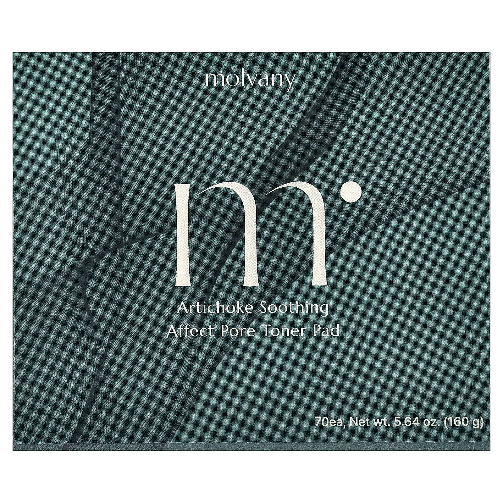 Molvany, Artichoke Soothing Affect Pore Toner Pad, 70 Pads, 5.64 oz (160 g) - Image 2